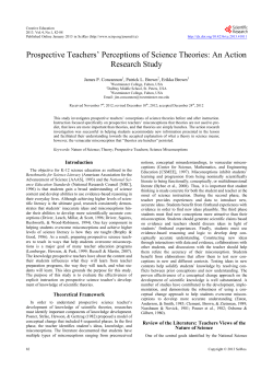 Prospective Teachers` Perceptions of Science Theories