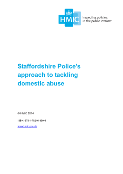 Staffordshire Police`s approach to tackling domestic abuse