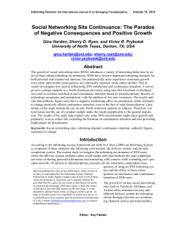 Social Networking Site Continuance: The Paradox of Negative