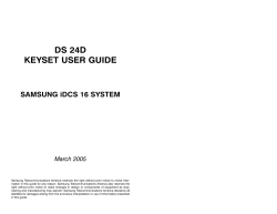 iDCS 16 - DS 24D Keyset User Guide