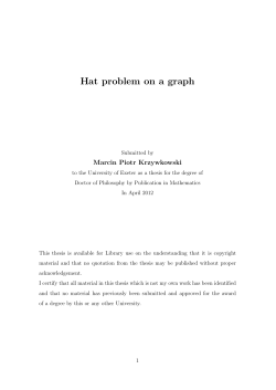 Hat problem on a graph - Open Research Exeter