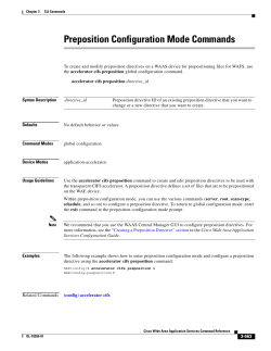 Preposition Configuration Mode Commands
