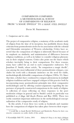 Comparisons Compared: A Methodological Survey of Comparisons