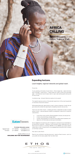 africa calling - Ethos Private Equity