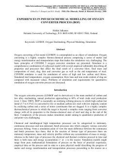 Experiences in Physicochemical Modelling of Oxygen Converter