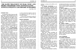 The Rapid Treatment of Fear, Panic and Phobia