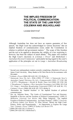 the implied freedom of political communication