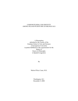 CODESWITCHING AND IDENTITY AMONG ISLAND PUERTO