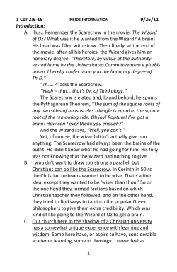 1 1 Cor 2:6-16 9/25/11 Introduction: A. Illus.: Remember the