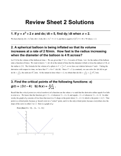 Review Sheet 2 Solutions 1. If yx
