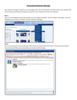 Personalized Welcome Message