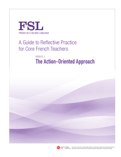 A Guide to Reflective Practice for Core French Teachers
