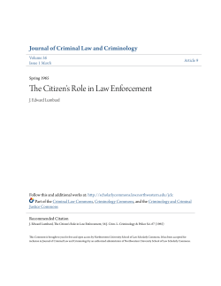 The Citizen`s Role in Law Enforcement