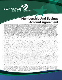 Membership And Savings Account Agreement