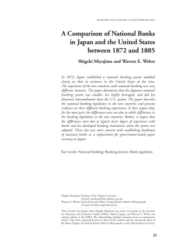 A Comparison of National Banks in Japan and the United States