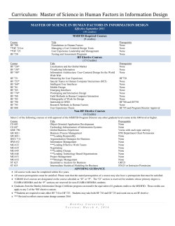 Curriculum: Master of Science in Human Factors