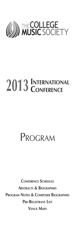 Program - College Music Society