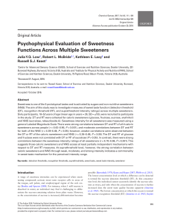 Psychophysical Evaluation of Sweetness