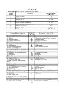 Corrispondenza tra codici ISCED e aree disciplinari