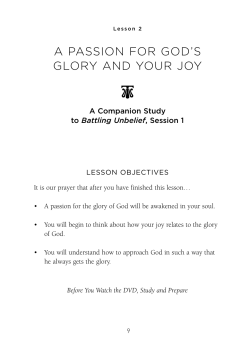 a passion for god`s glory and your joy