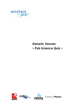 Generic Venues ~ Pub Science Quiz ~