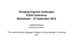 Changing linguistic landscapes ELDIA Conference Mariehamn &ndash; 27