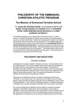 2016-2017 Athletic Manual - Emmanuel Christian School