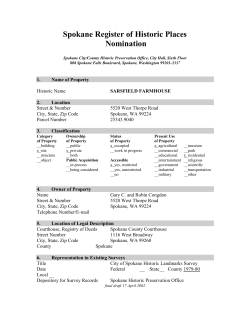 Nomination  - Historic Spokane