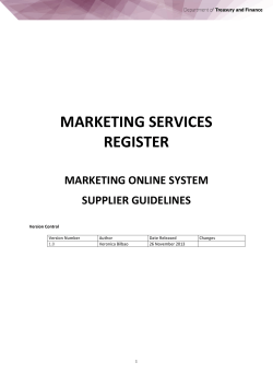 marketing services register - Victorian Government Purchasing Board