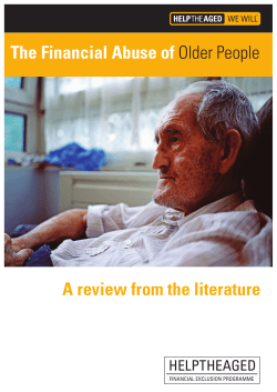 The Financial Abuse of Older People A review from the literature