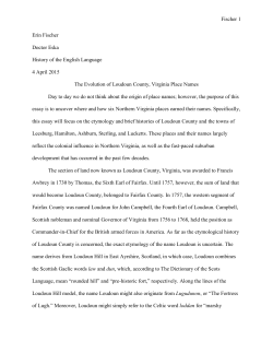 Fischer 1 Erin Fischer Doctor Eska History of the English Language