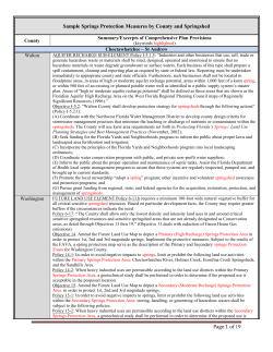 Sample Springs Protection Measures by County and Springshed