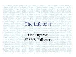 The Life of &pi; - Harvard John A. Paulson School of Engineering and