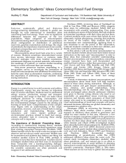 Elementary Students` Ideas Concerning Fossil Fuel Energy