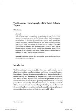 The Economic Historiography of the Dutch Colonial Empire