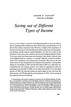 Saving out of Different Types of Income