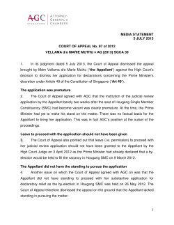 MEDIA STATEMENT 5 JULY 2013 COURT OF APPEAL No. 97 of
