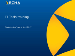 IUCLID 6, REACH-IT, ECHA Cloud Services