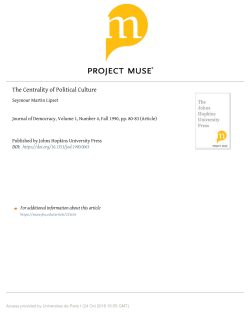 The Centrality of Political Culture