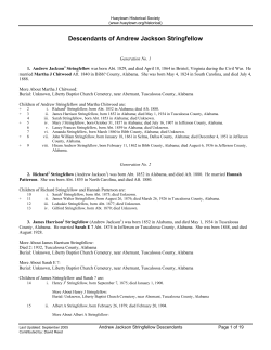 Andrew Jackson Stringfellow Descendants