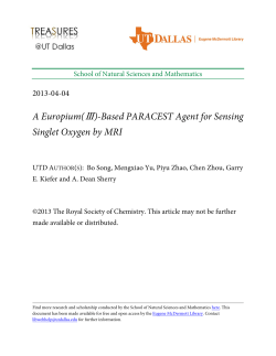 A Europium(Ⅲ)-Based PARACEST Agent for Sensing Singlet