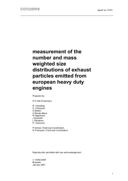 measurement of the number and mass weighted size distributions of