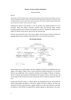 Tiberias: Its Coinage and their Distribution