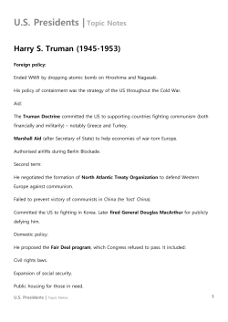 US Presidents |Topic Notes