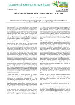 THE ECONOMICS OF PLANT TISSUE CULTURE: AN INDIAN