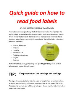 Quick guide on how to read food labels