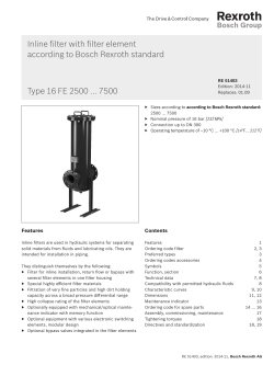 Inline filter with filter element according to Bosch Rexroth standard