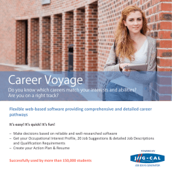 Career Voyage Do you know which course leads you into career