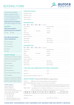 booking form - Aurora Expeditions