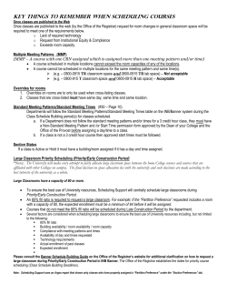 KEy tHiNGS tO REMEMBER WHEN SCHEDULiNG COURSES